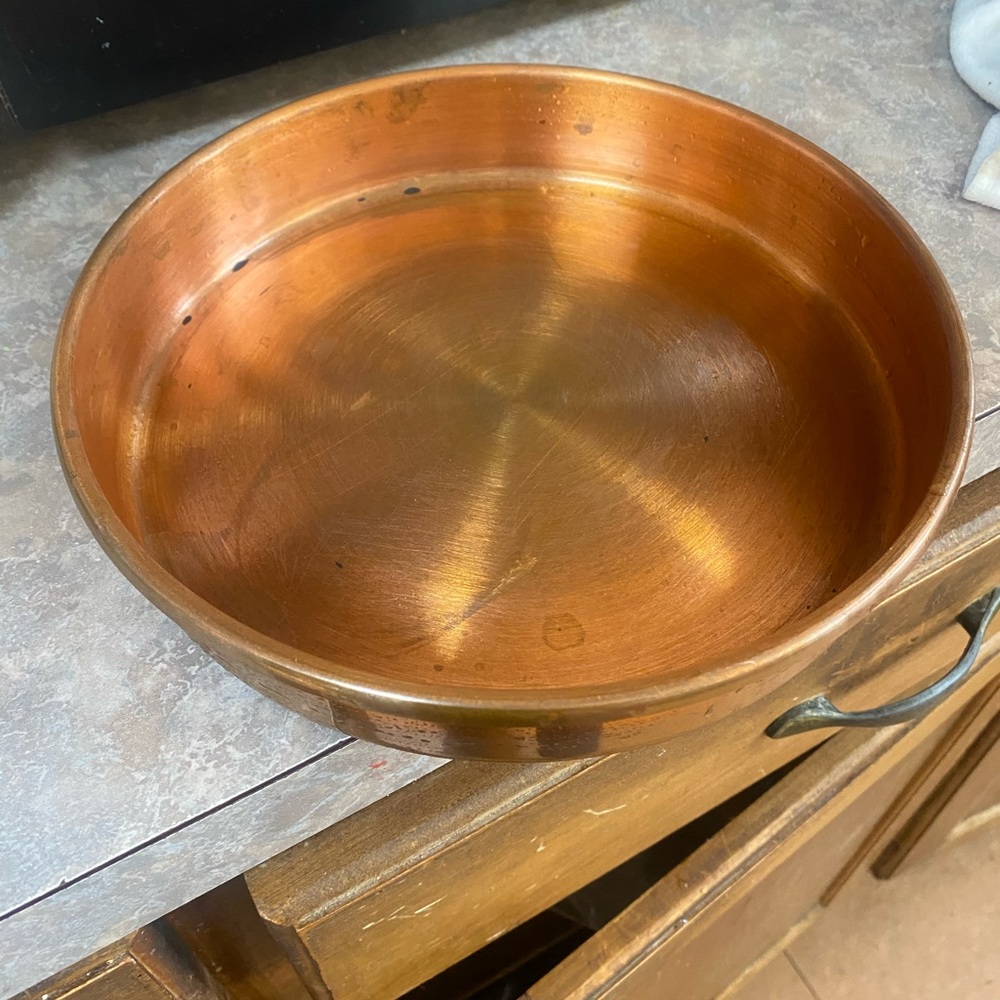 Vintage solid Copper 9inches Pan or serving tray
